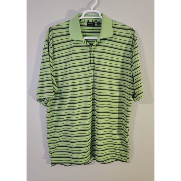 Walter Hagen Mens Green Striped Golf Polo Shirt Size XL - Picture 1 of 6